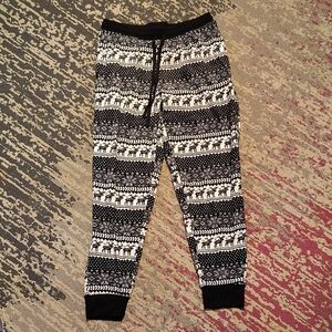 Black and White Elephant Print Joggers